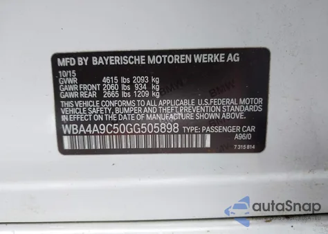 2016 BMW 428I Gran Coupe z USA, uszkodzony, nr VIN WBA4A9C50GG505898